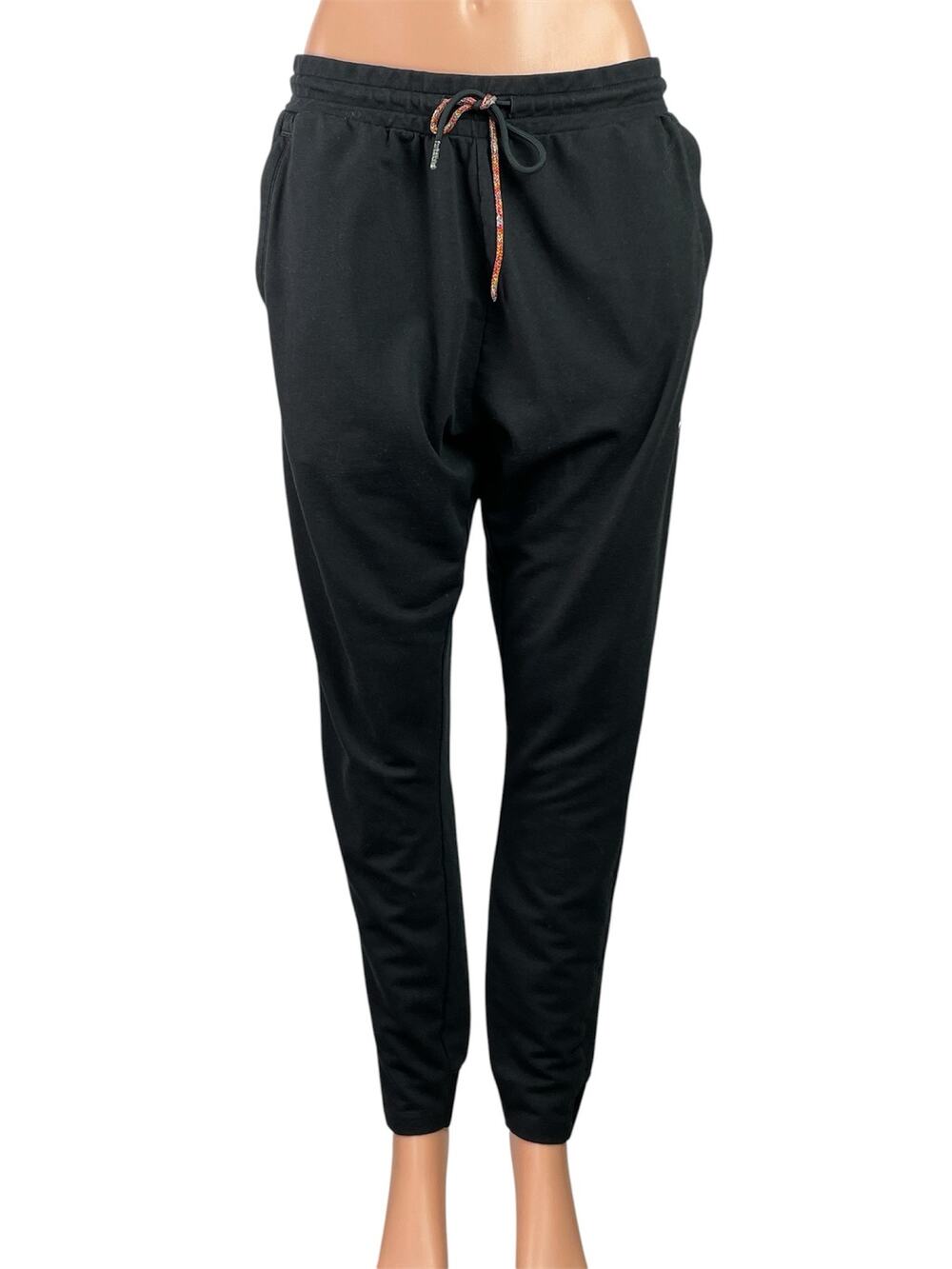 Gymshark Women's Black Elastic High Waist Tapered Trousers Jogger Pants Size M